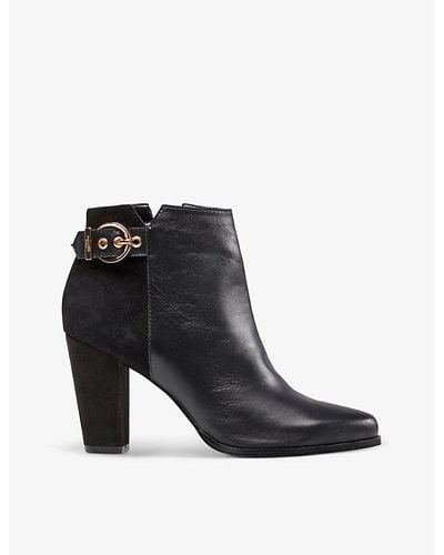 Dune Olla Suede And Leather Ankle Boots - Black