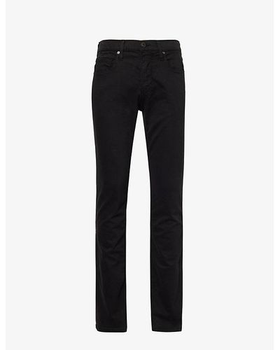 PAIGE Federal Slim-fit Straight-leg Stretch-denim Jeans - Black