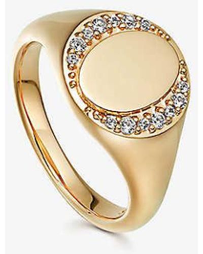 Astley Clarke Biography 18ct Yellow Gold-plated Vermeil Sterling-silver And Sapphire Ring - Metallic