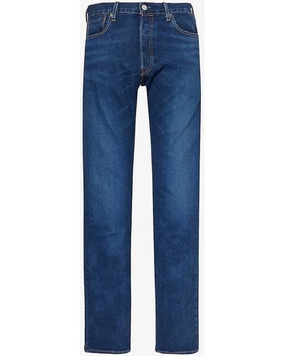 Levi's 501 Original Straight-leg Mid-rise Stretch-denim Jeans - Blue