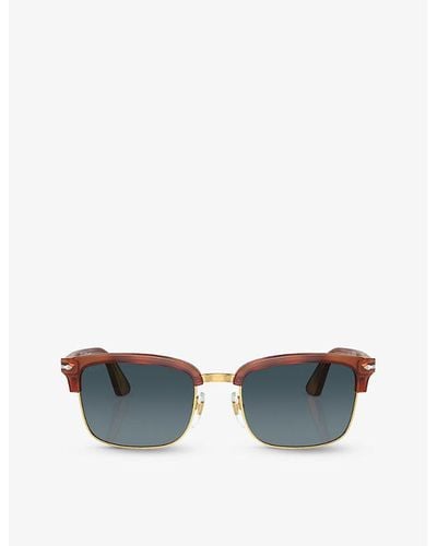 Persol Po3327s Rectangle-frame Acetate Sunglasses - Blue