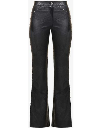Reformation Vintage Sooki Slim-fit Faux-leather Trousers - Grey