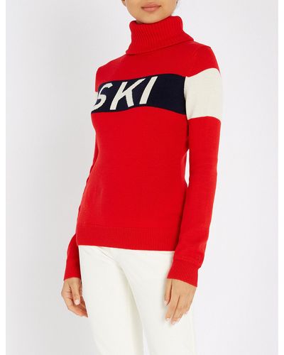 Perfect Moment Ski Intarsia-knit Wool Jumper - Red