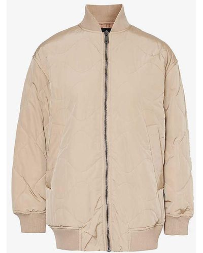 Weekend by Maxmara Norel Quilted Shell Bomber Jacket - Natural