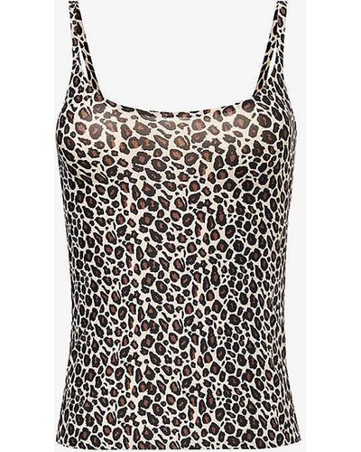 Chantelle Soft Stretch Leopard-print Stretch-woven Top - White