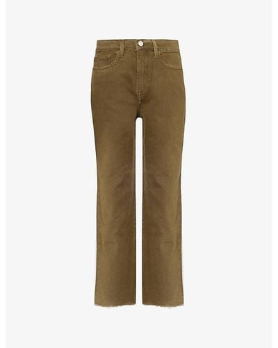 FRAME Le Jane Crop Straight-leg High-rise Jeans - Green