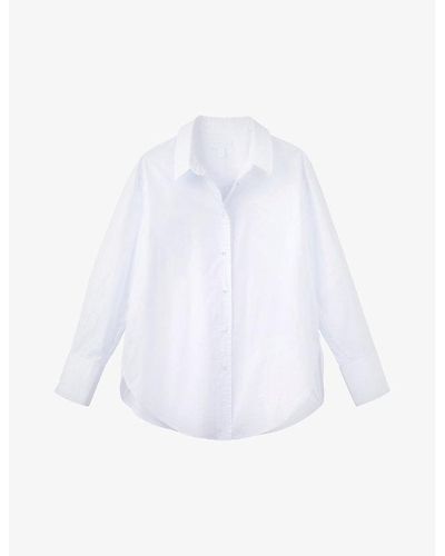 The White Company The Company Curved-hem Oversized Cotton-poplin Shirt - White
