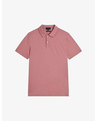 Ted Baker Zeiter Slim-fit Cotton Polo Shirt - Pink