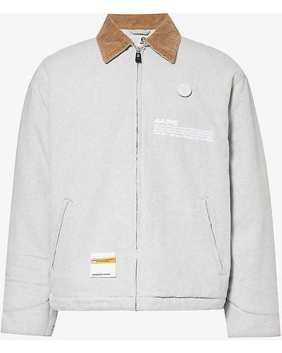 Aape Moonface Relaxed-fit Cotton-twill Jacket - White
