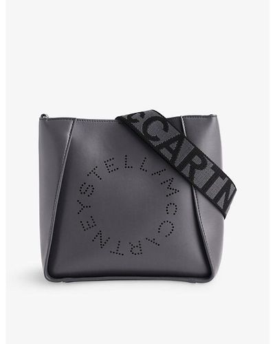 Stella McCartney Circle-logo Faux-leather Cross-body Tote Bag - Grey