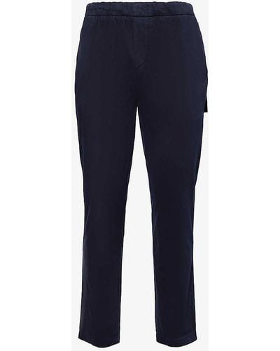 7 For All Mankind Cargo Chino Drawstring-waistband Tapered-leg Regular-fit Stretch-woven Trousers - Blue