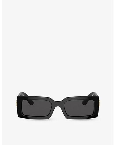Dolce & Gabbana Dg4416 Rectangle-frame Acetate Sunglasses - Black