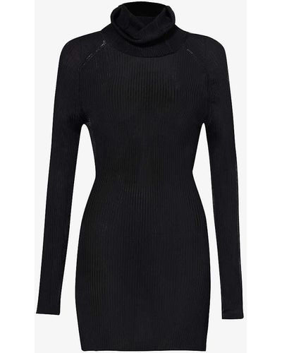 Victoria Beckham Turtleneck Slim-fit Knitted Top - Black