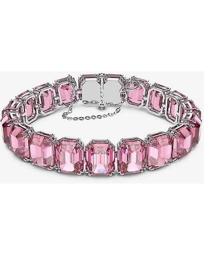Swarovski Millenia Brass And Crystal Bracelet - Pink