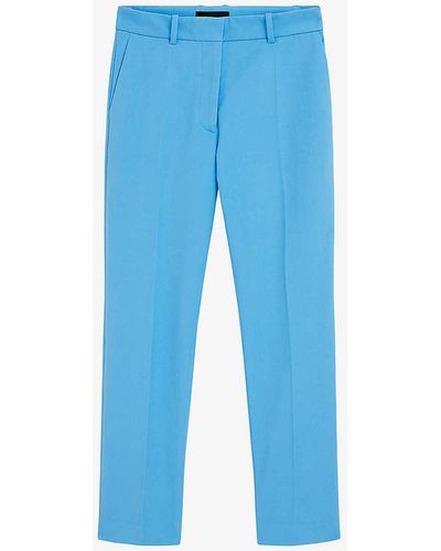 JOSEPH Coleman Slip-pocket Straight-leg Regular-fit Stretch-woven Trousers - Blue