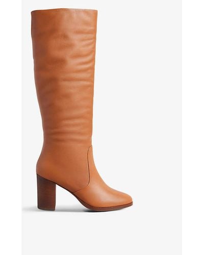 Ted Baker Shannie Heeled Knee-high Leather Boots - Brown