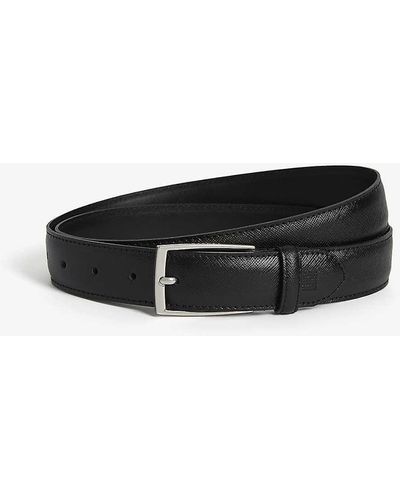 Sandro Saffiano Leather Belt - Black