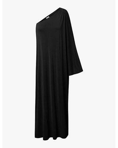 Twist & Tango Elora One-shoulder Woven Maxi Dress - Black