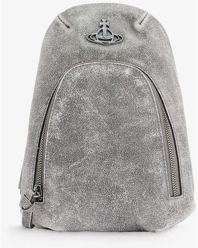 Vivienne Westwood Sling Distressed Leather Cross-body Bag - Grey