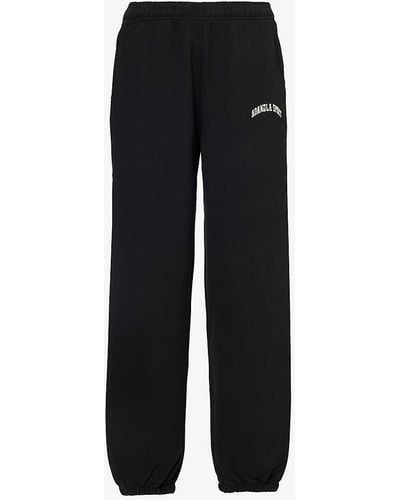 ADANOLA Straight-leg Organic Cotton-jersey jogging Bottoms - Black