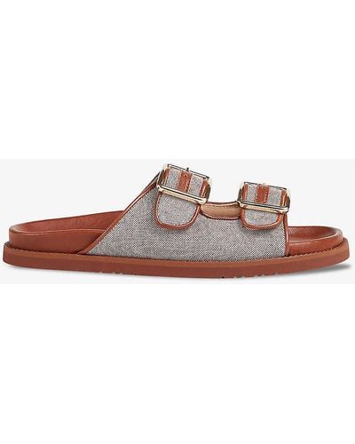LK Bennett Ionna Double-strap Woven Sandals - Brown