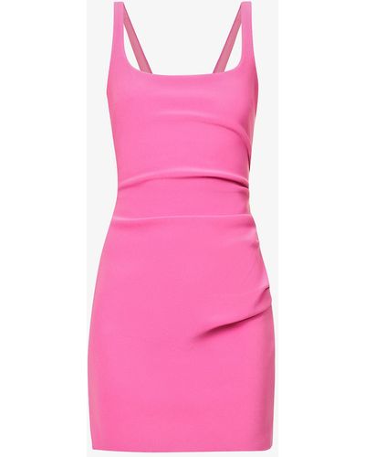 Bec & Bridge Karina Square-neck Stretch-woven Mini Dress - Pink