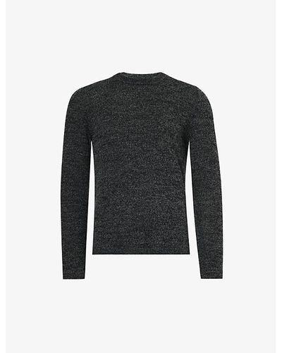 IKKS Crewneck Brand-plaque Wool-blend Sweater X - Black