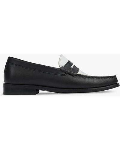 LK Bennett Solo Penny-trim Leather Loafers - Black