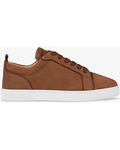 Christian Louboutin Louis Junior Orlato Leather Low-top Trainers - Brown