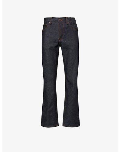 Nudie Jeans Rad Rufus Brand-patch Relaxed-fit Straight-leg Jeans - Blue