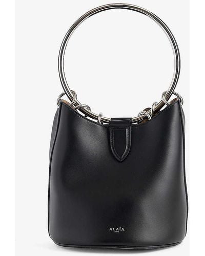 Alaïa Ring Leather Shoulder Bag - Black