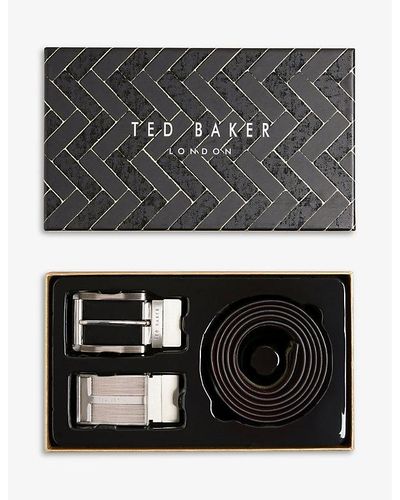 Ted Baker Samsam Leather Belt And Box Set - Black