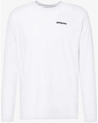 Patagonia P-6 Logo-print Recycled-cotton And Recycled-polyester-blend Regular-fit T-shirt - White