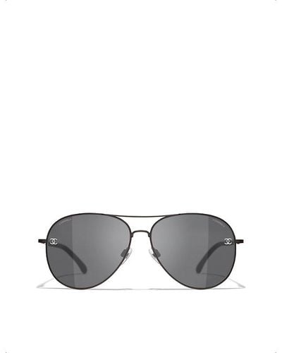 Chanel Pilot Sunglasses - Grey