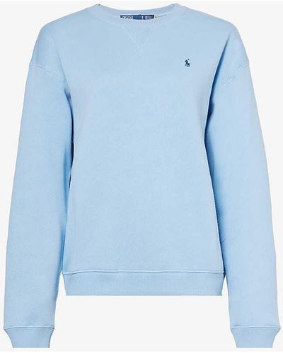 Polo Ralph Lauren Logo-embroidered Relaxed-fit Cotton-blend Sweatshirt - Blue