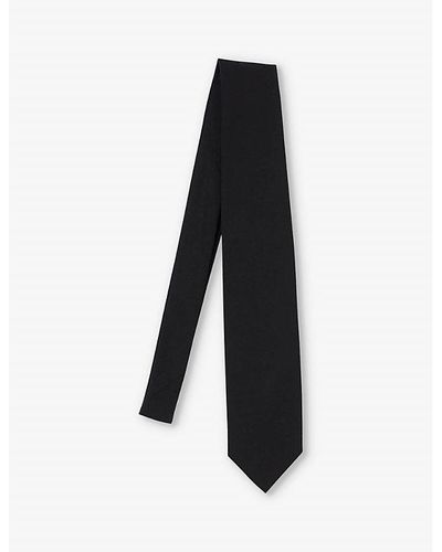 Sandro Oversized Wide-blade Cotton Tie - Black