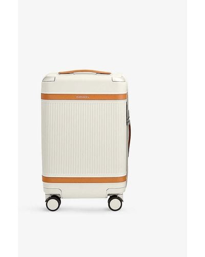 Paravel Tan Aviator Shell Carry-on Suitcase - White