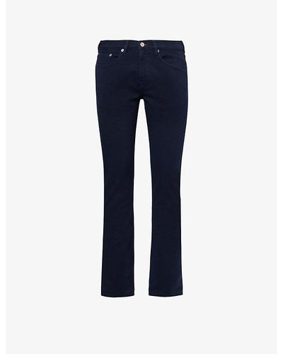 PS by Paul Smith Brand-patch Five-pocket Regular-fit Stretch-denim Jeans - Blue