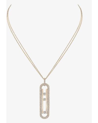 Messika Move 10th 18ct Rose-gold And Diamond Necklace - Metallic