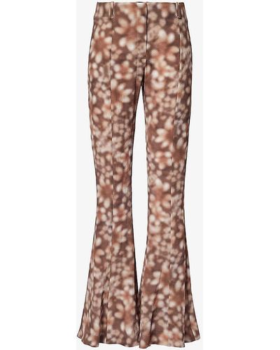Acne Studios Pippen Flared-leg Mid-rise Woven Trousers - Brown