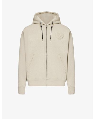 Aape Moonface Brand-embroidered Cotton-blend Hoody X - White