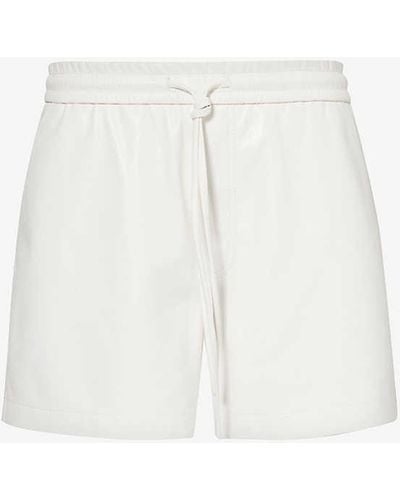 Nanushka Amil Drawstring Waist Faux-leather Shorts - White
