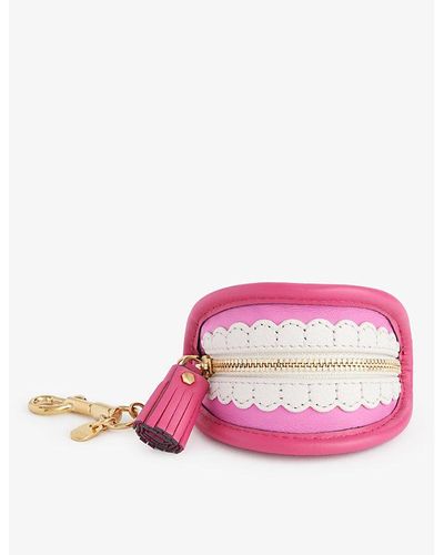 Anya Hindmarch Teeth Graphic-design Faille Pouch - Pink
