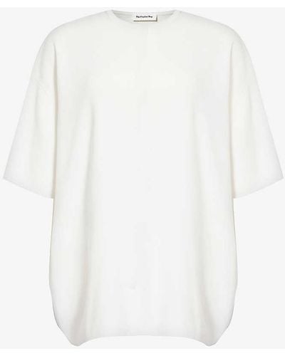 Frankie Shop Lenny Dropped-shoulder Oversized Jersey T-shirt - White