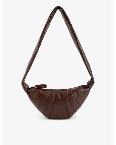 Lemaire Croissant Small Leather Cross-body Bag - Brown