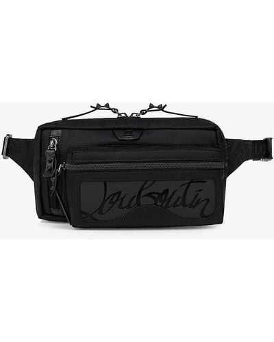 Christian Louboutin Loubideal Logo-embellished Woven Belt Bag - Black