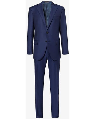 Corneliani Single-breasted Regular-fit Wool Suit - Blue