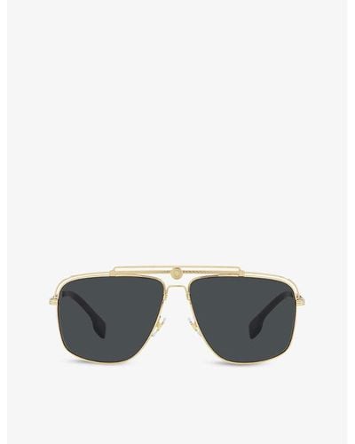 Versace Ve2242 Square Metal Sunglasses - Metallic