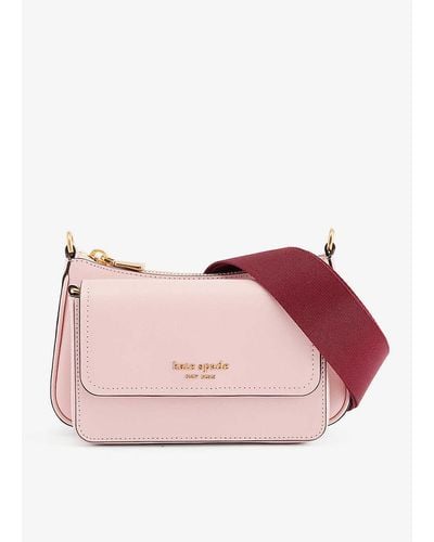 Kate Spade Brand-plaque Leather Cross-body Bag - Pink
