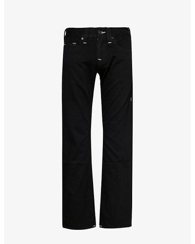 True Religion Ricky Paint-splatter Straight-leg Denim-blend Jeans - Black